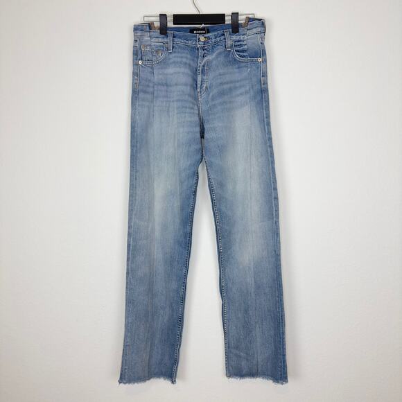 NWT EB DENIM OG High Waisted Raw Hem Straight Leg Jeans in Newport Size 30 - Picture 3 of 9